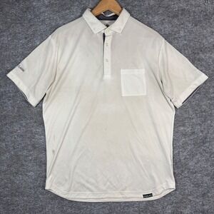 Primo Golf Polo Shirt Mens L Cream Short Sleeve Performance Pocket Athleisure